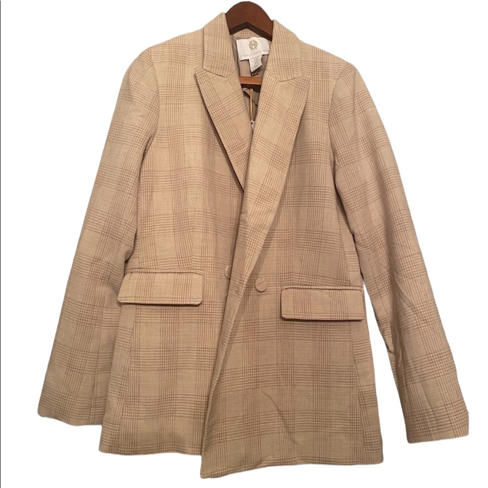 House of Harlow Tan Plaid Blazer